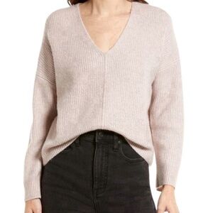 Madewell Ribbed Blush Wool Blend Sweater Size M